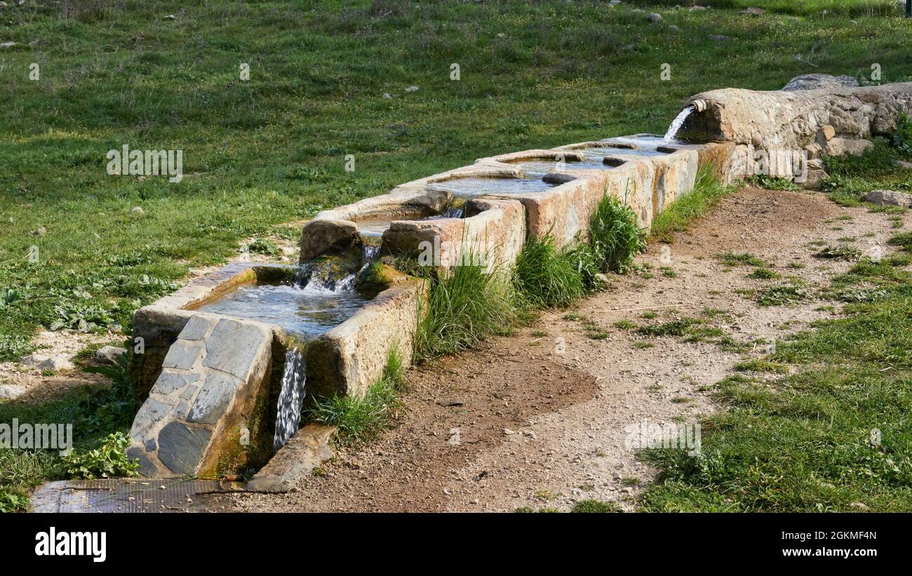 Cheminées d'eau d'Alhajuela dans la région d'Antequera, Malaga. Andalousie, Espagne Banque D'Images