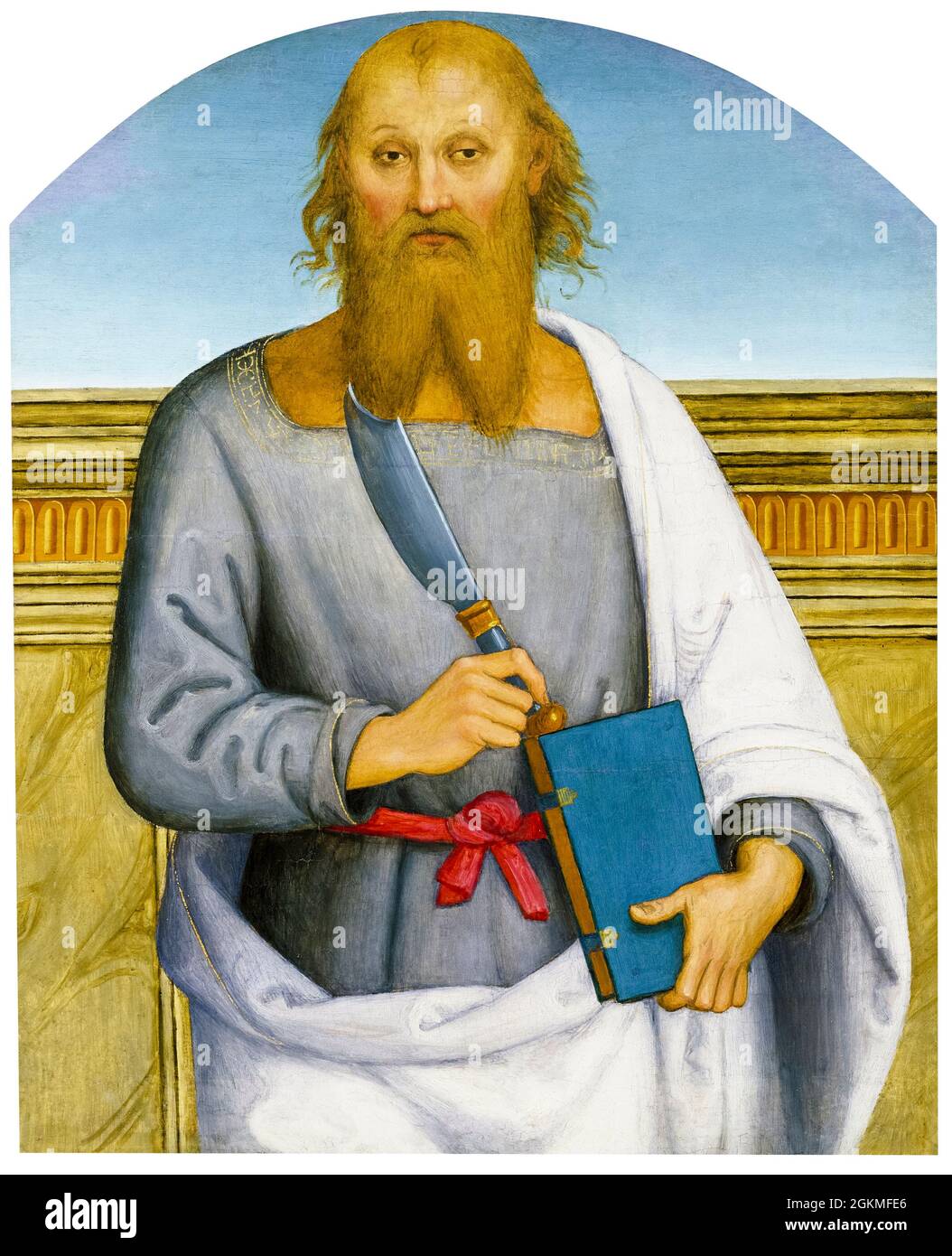 Saint Bartholomée, portrait peint par Pietro Perugino, 1512-1523 Banque D'Images