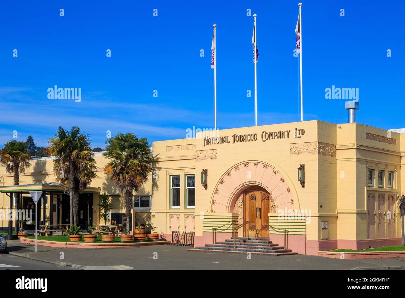 Napier, Nouvelle-Zélande. Le bâtiment National Tobacco Company Ltd. (1933), l'un des plus beaux bâtiments art déco de Napier Banque D'Images