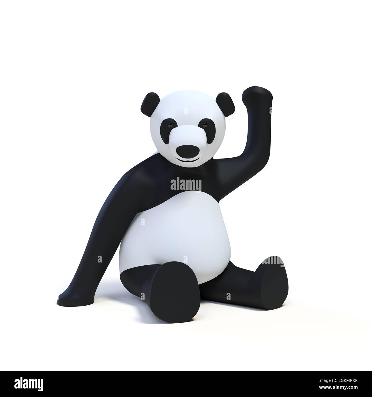 Panda assis sur fond blanc - illustration 3D Banque D'Images