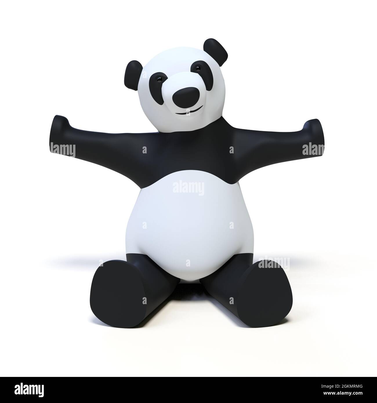 Panda assis sur fond blanc - illustration 3D Banque D'Images