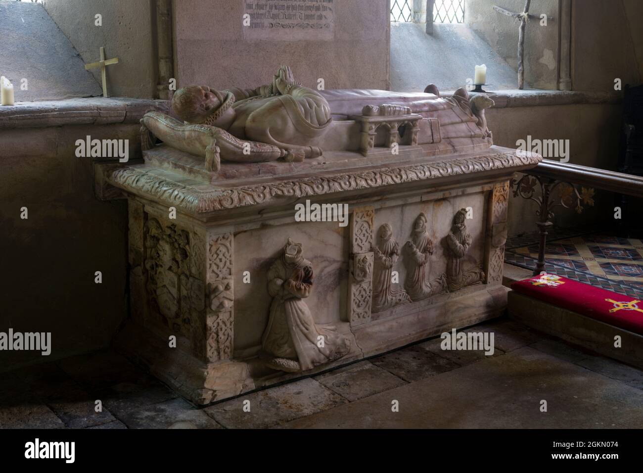 Monument Brudenell, église Saint-Denys, Stonton Wyville, Leicestershire, Angleterre, ROYAUME-UNI Banque D'Images