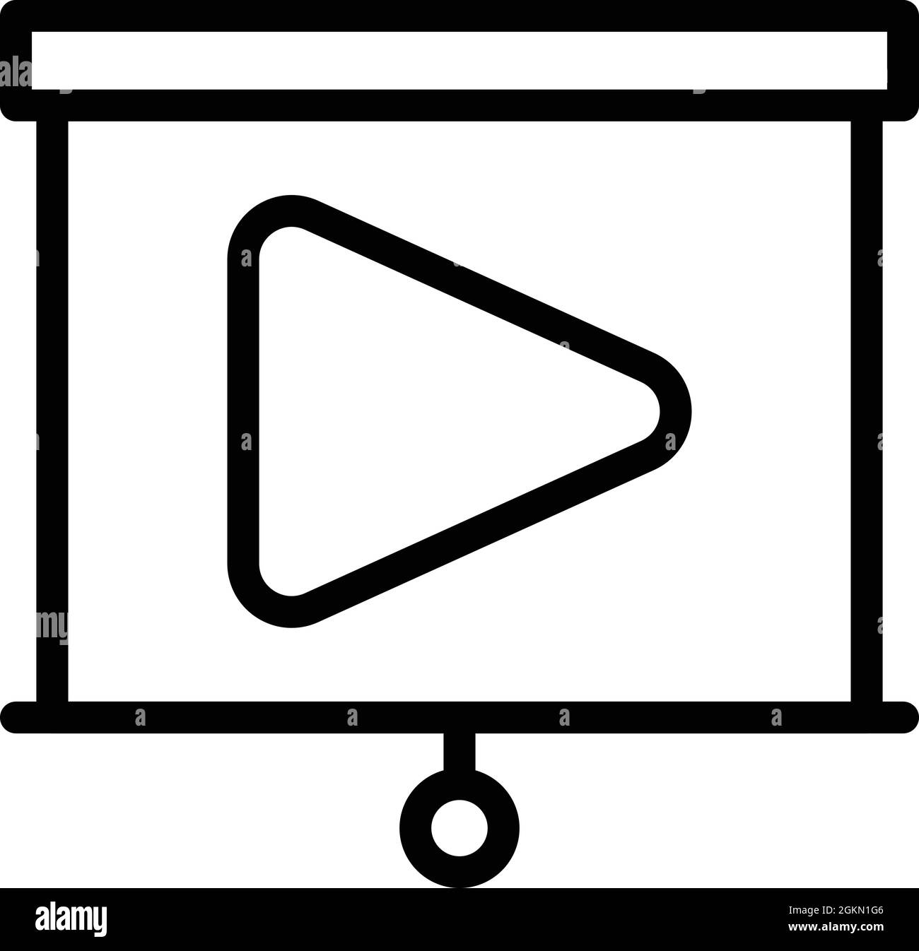Vecteur de contour de l'icône de formation vidéo. Formation sur le Web. Formation en ligne Illustration de Vecteur
