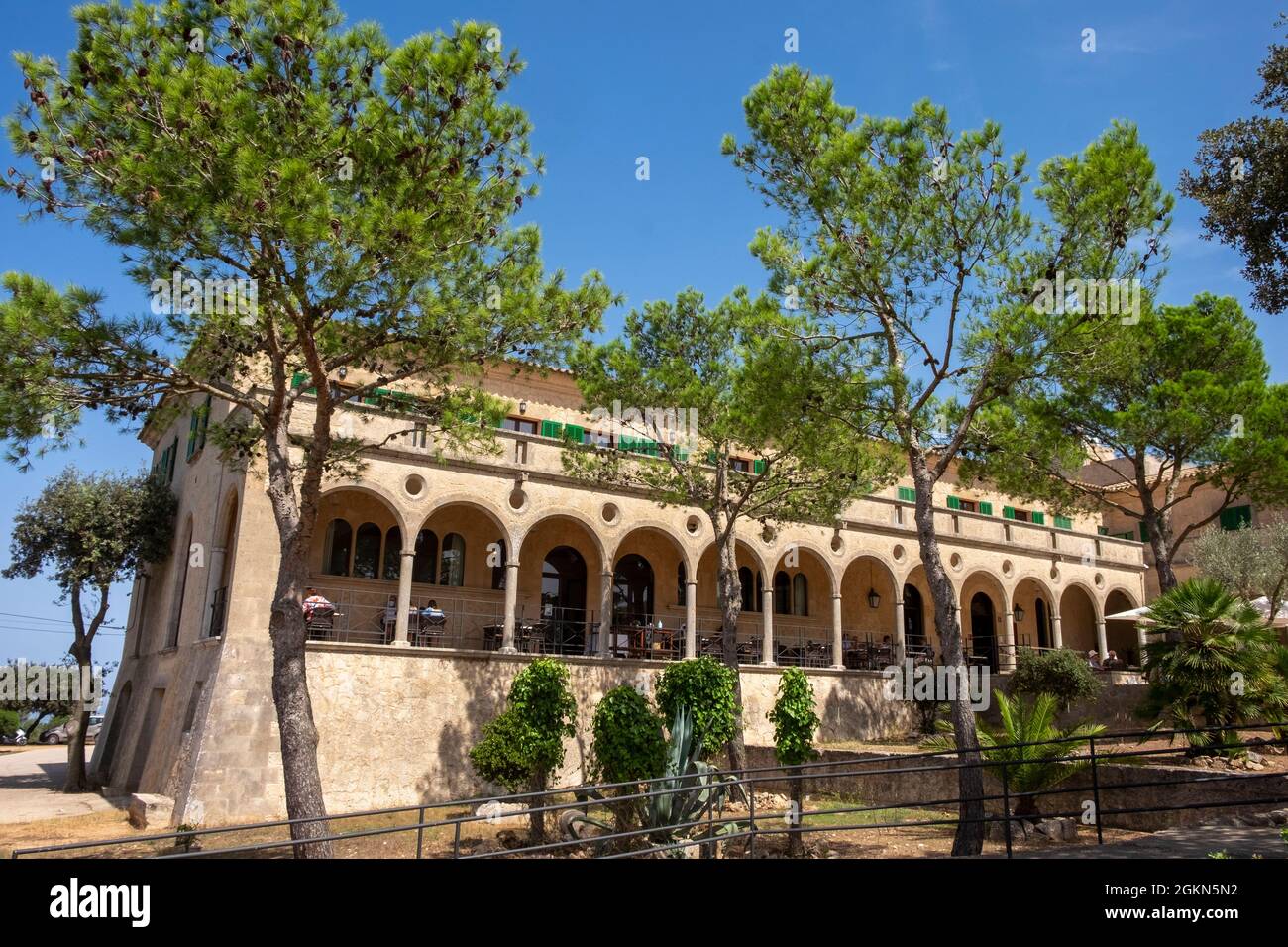 Restaurant au Santuari de Cura, ancien monastère de Majorque, Espagne Banque D'Images
