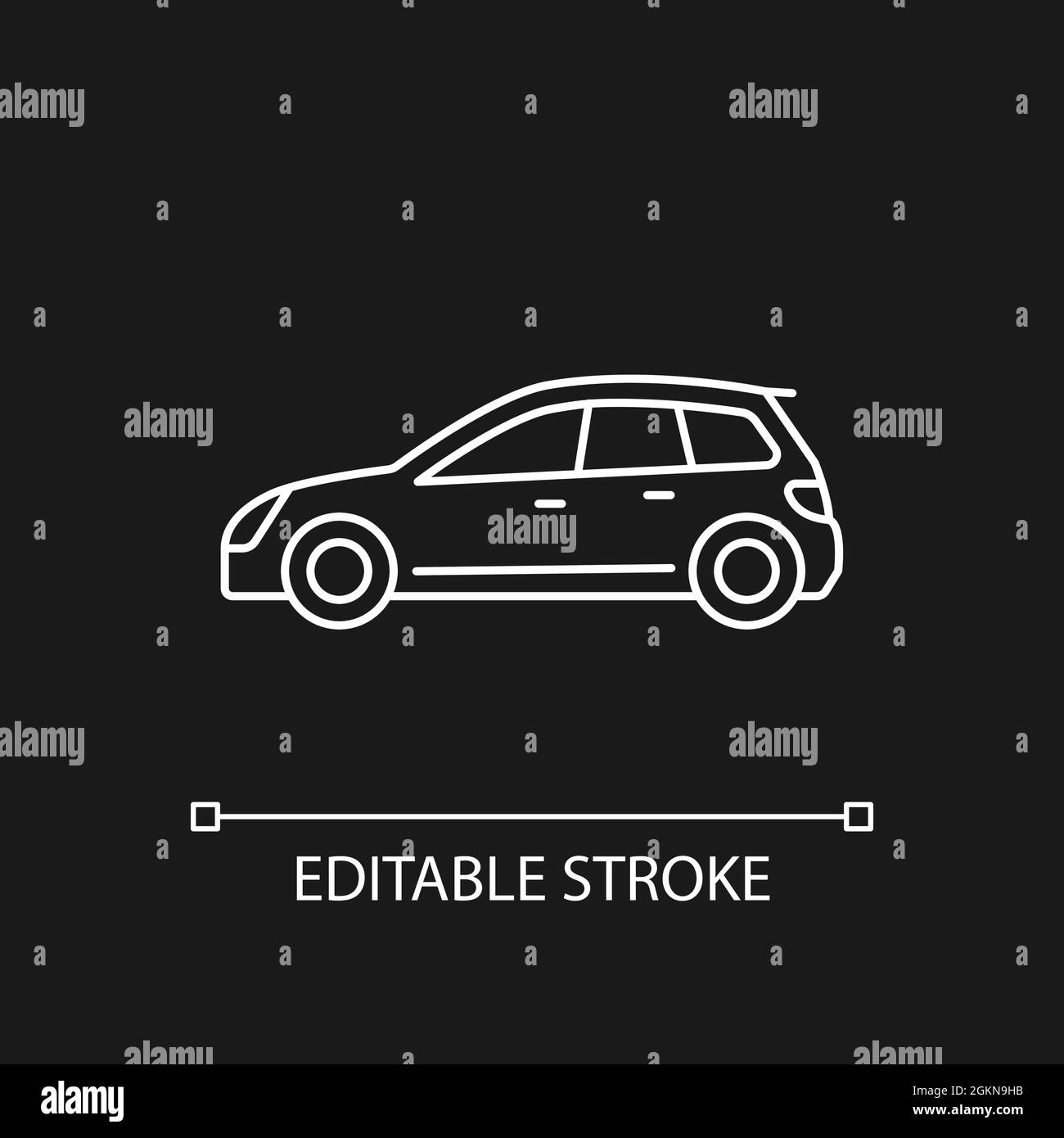 Icône linéaire blanche à hayon pour thème sombre Illustration de Vecteur