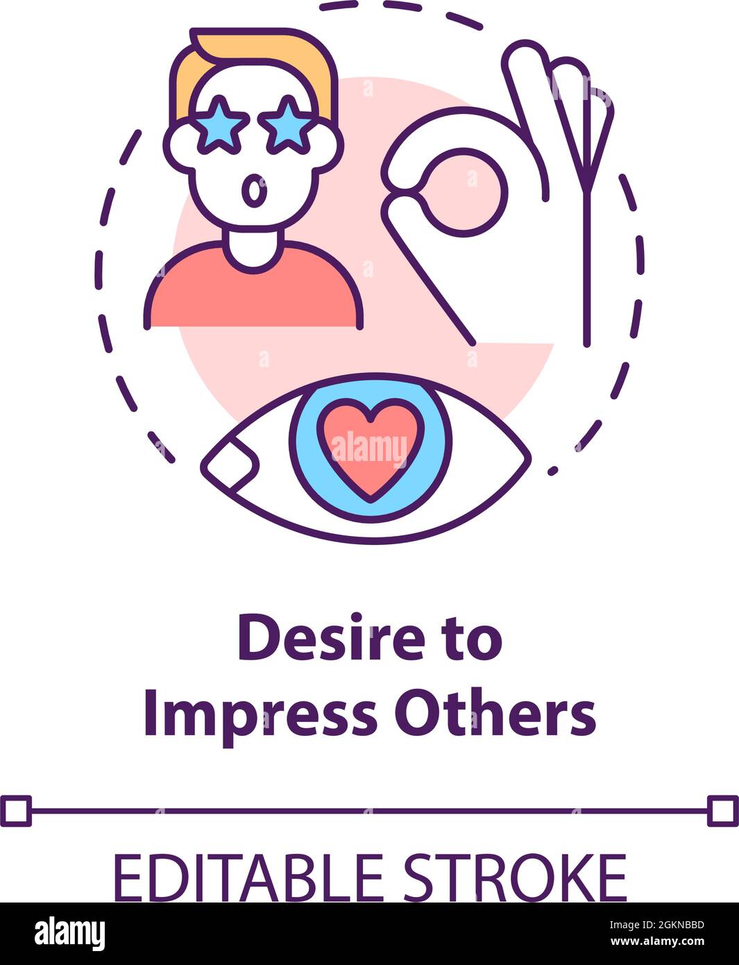 Désir d'impressionner les autres icône de concept Image Vectorielle ...