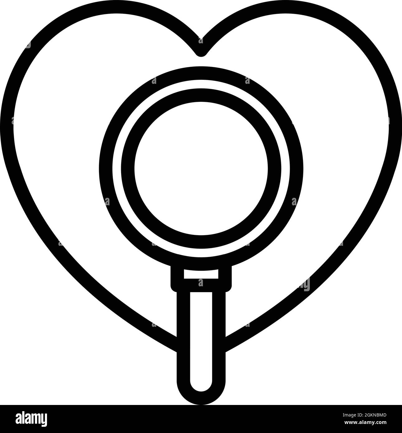 Vecteur de contour de l'icône du cœur de numérisation. Battement de cœur de l'acquisition. Santé du patient Illustration de Vecteur