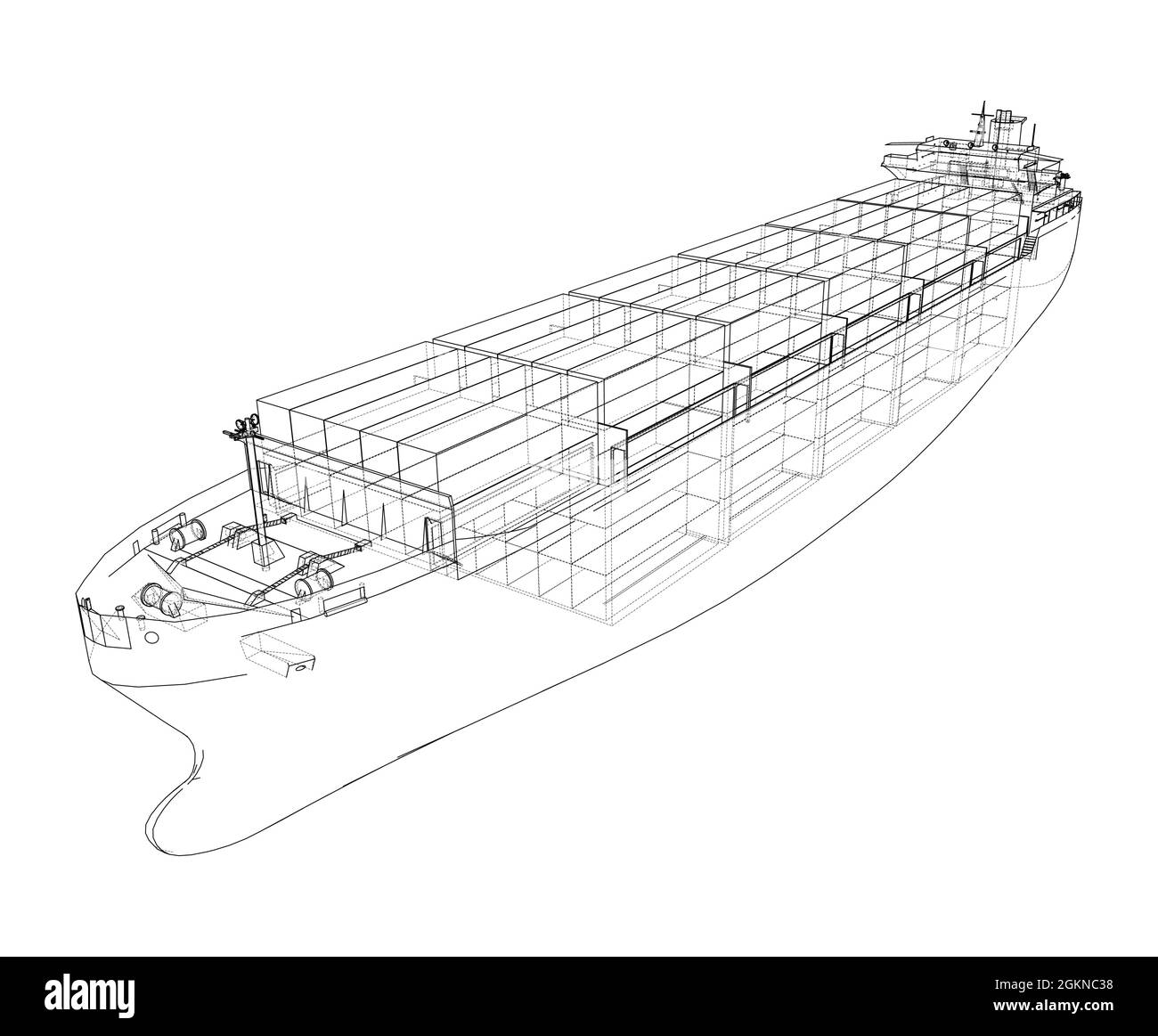 D'un cargo avec des conteneurs. Vector Illustration de Vecteur