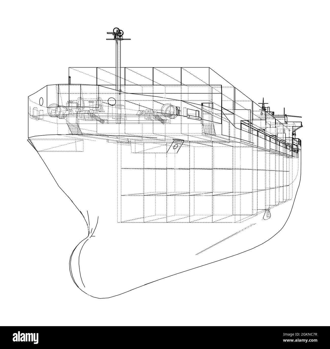 D'un cargo avec des conteneurs. Vector Illustration de Vecteur