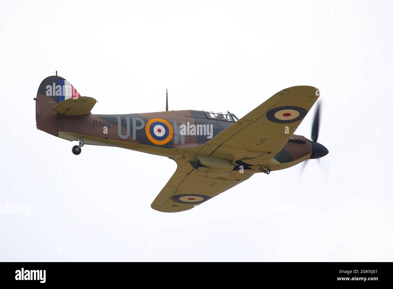 Un ouragan Hawker en vol au salon de l'aviation et de la campagne d'Abingdon en 2021 Banque D'Images