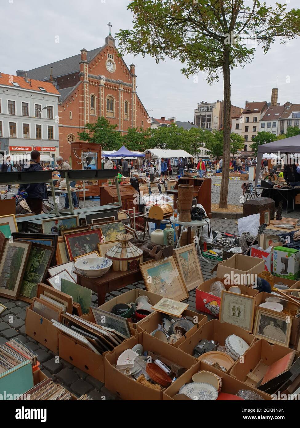 Marché aux puces de Bruxelles - Belgique Banque D'Images