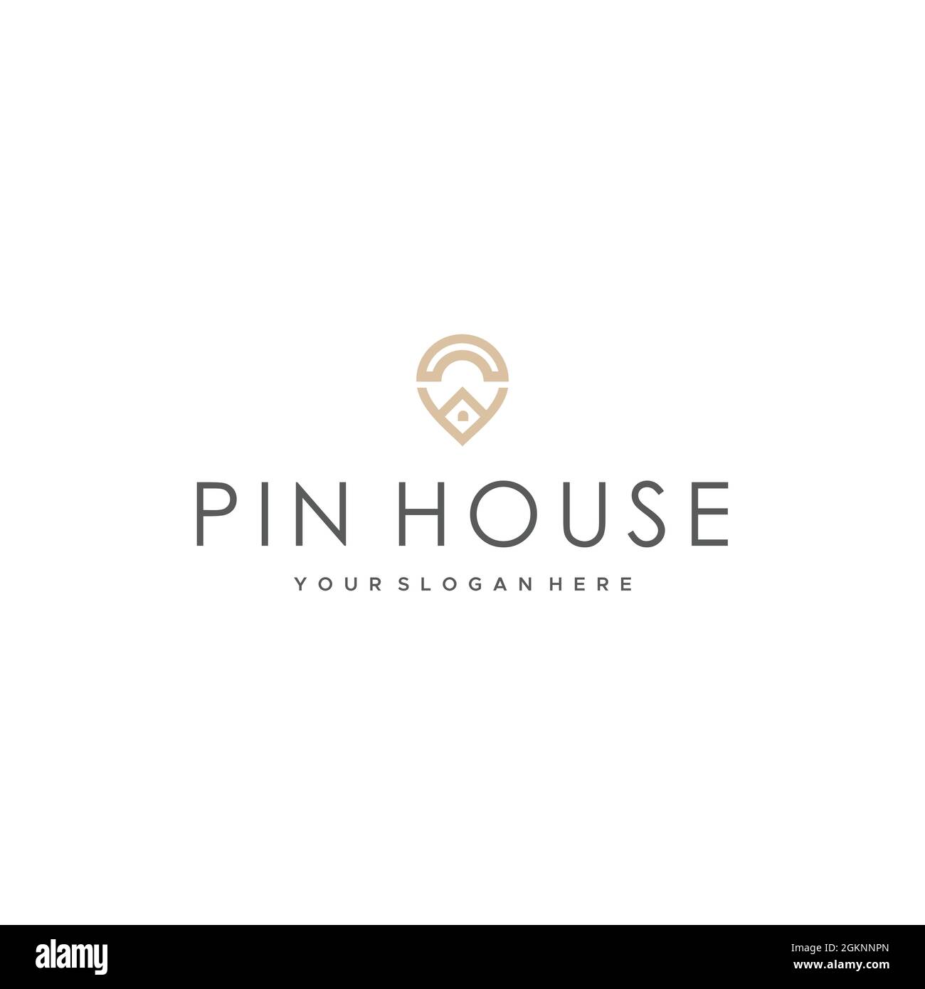 Maison de PIN minimaliste maison immobilier logo design Illustration de Vecteur