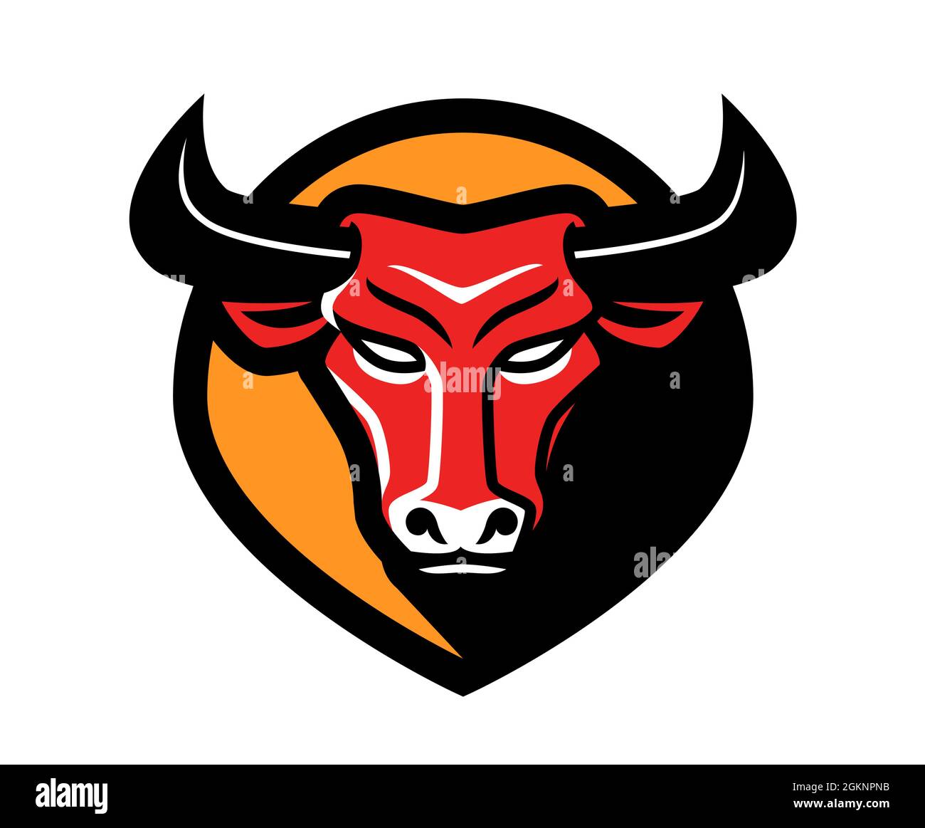 Logo Bull Head. Illustration vectorielle de la mascotte de Buffalo Illustration de Vecteur
