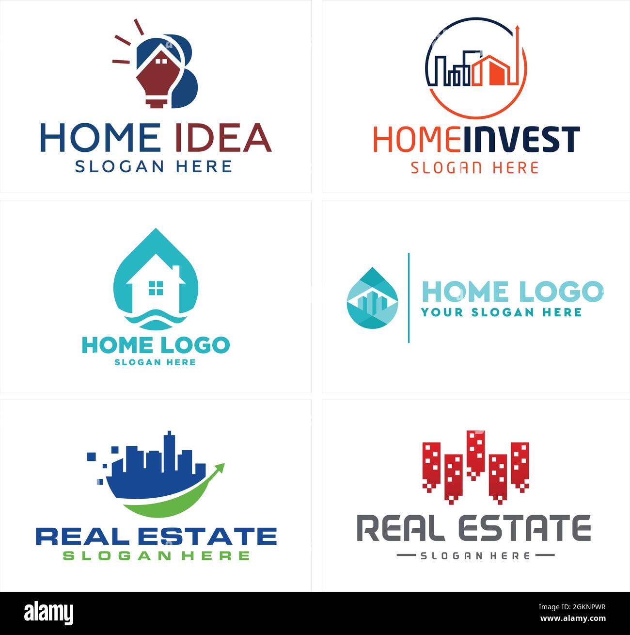 Immobilier appartement maison investissement logo design Illustration de Vecteur