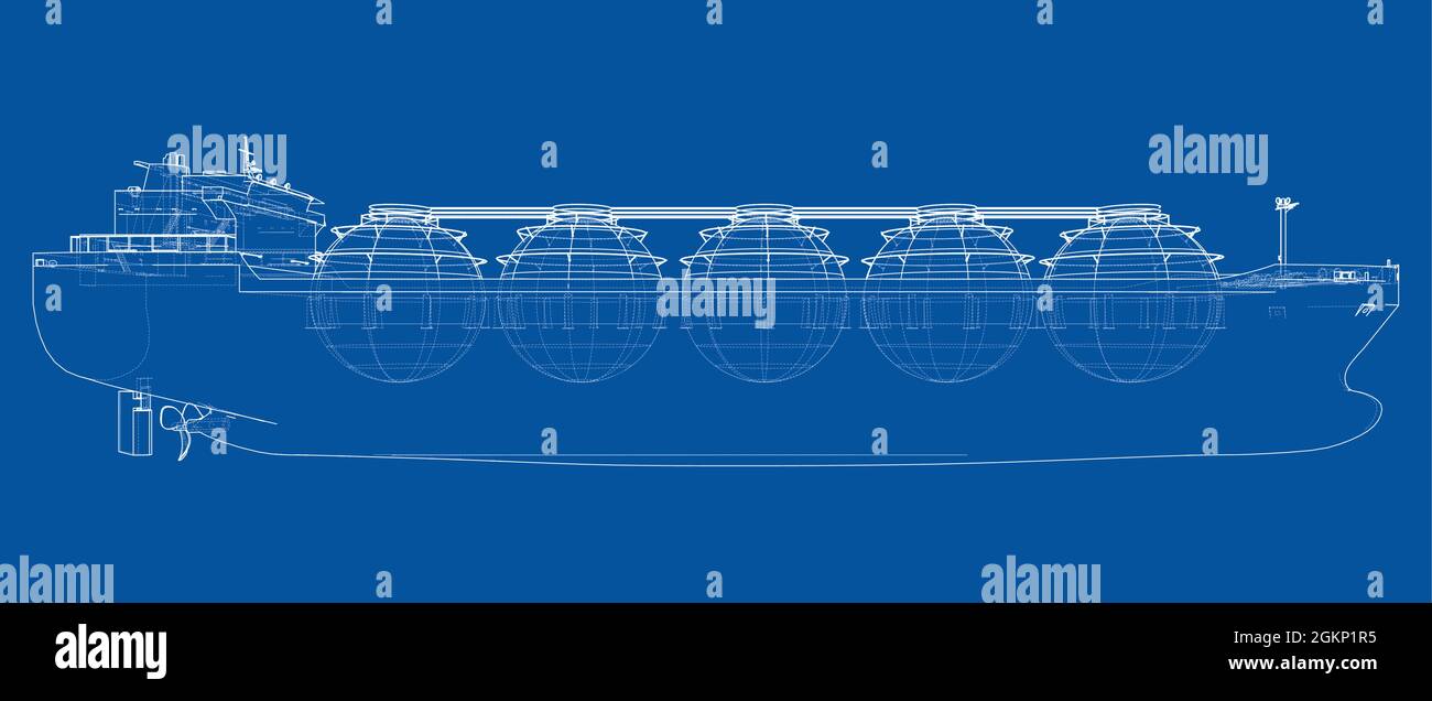 Gros camion-citerne ou transporteur de GNL. Vecteur Illustration de Vecteur