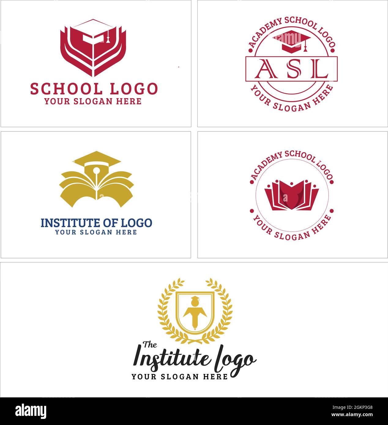 Design du logo de l'académie de remise des diplômes de l'école d'éducation Illustration de Vecteur