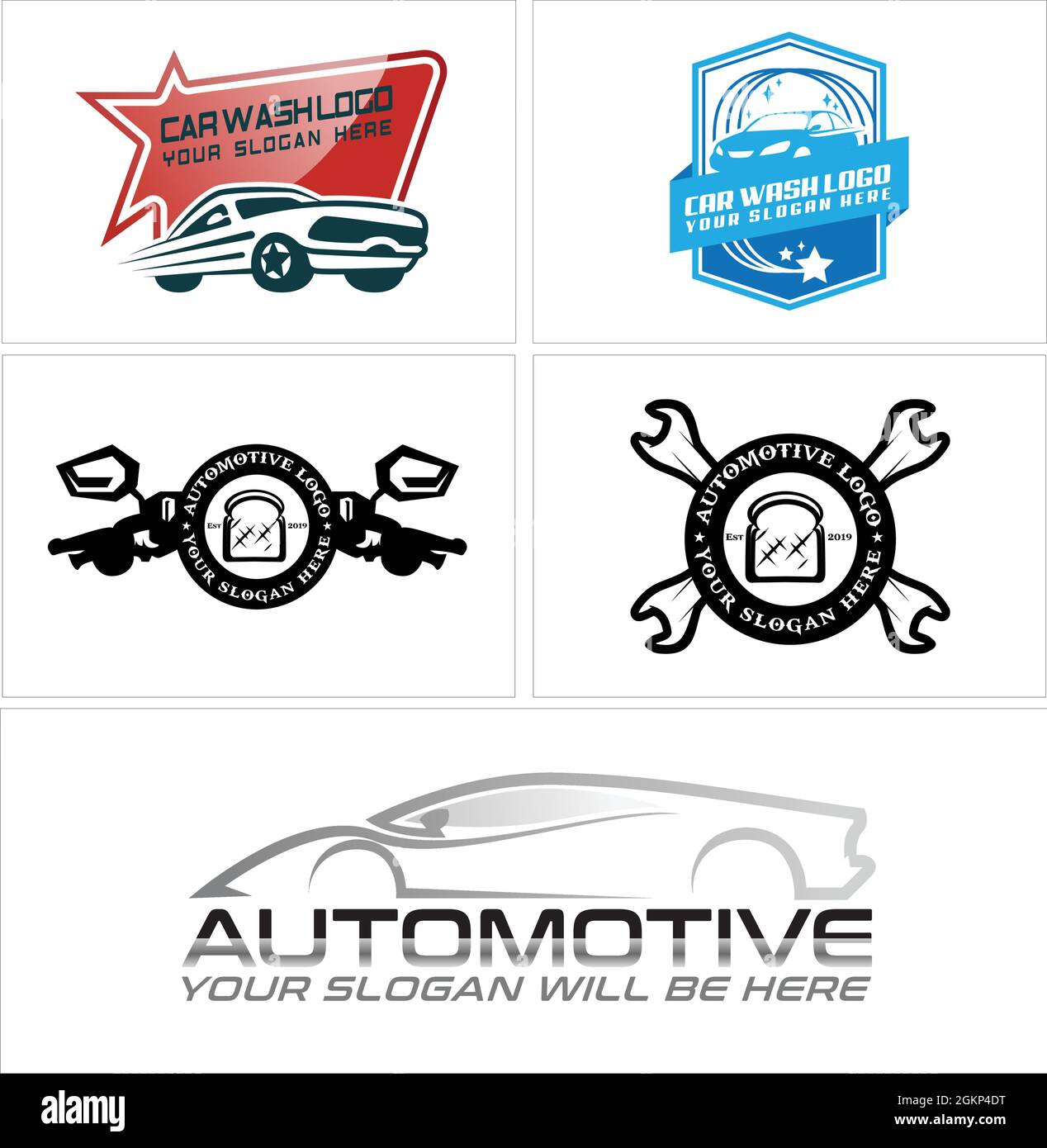 Conception du logo de lavage de voiture mécanique automobile Illustration de Vecteur