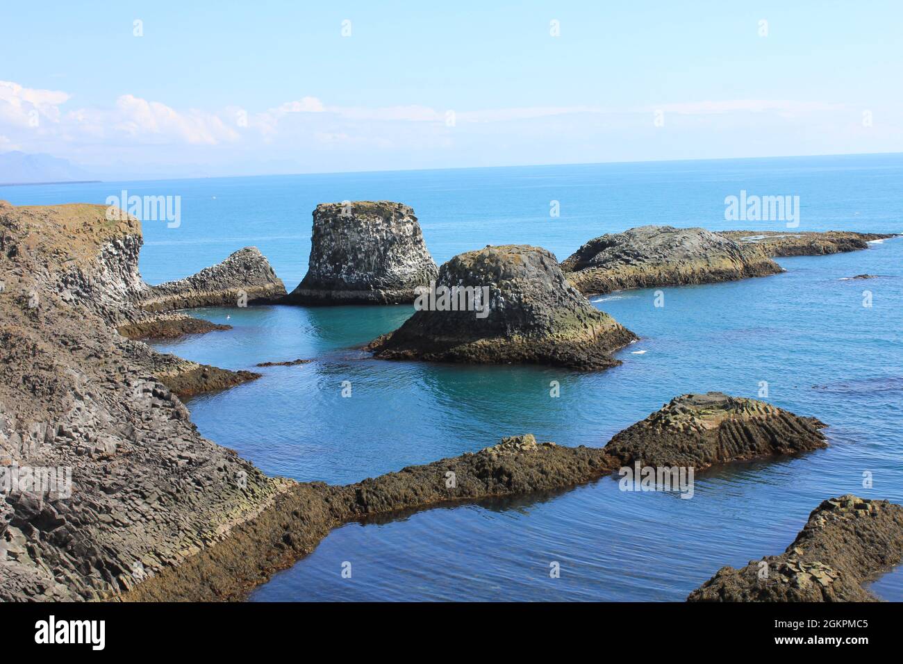 Formations rocheuses volcaniques spectaculaires, Islande Banque D'Images