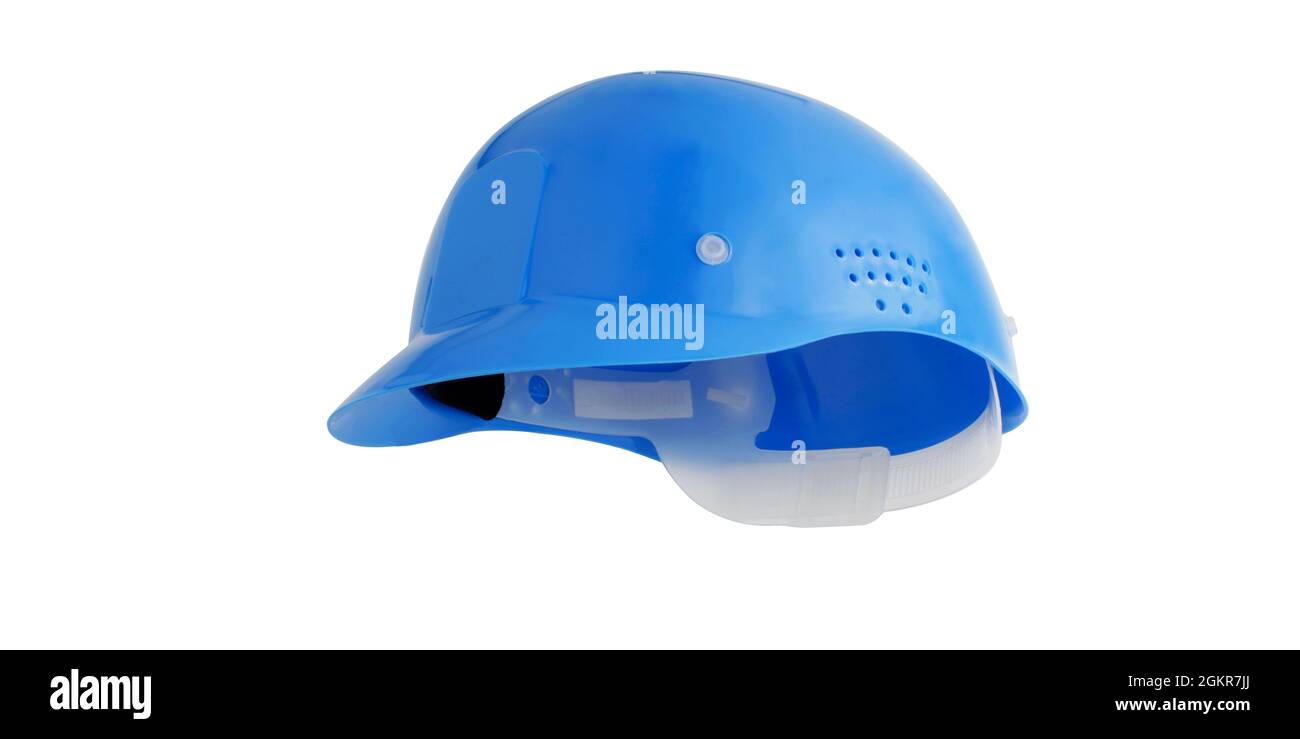 Casque de sécurité bleu pour les travailleurs et les athlètes protection de la tête lors de la partie de baseball afin d'éviter les blessures à la tête Banque D'Images