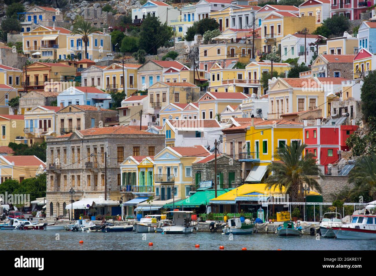 Gialos Harbour, Symi (Simi) Island, Dodécanèse Island Group, Iles grecques, Grèce, Europe Banque D'Images