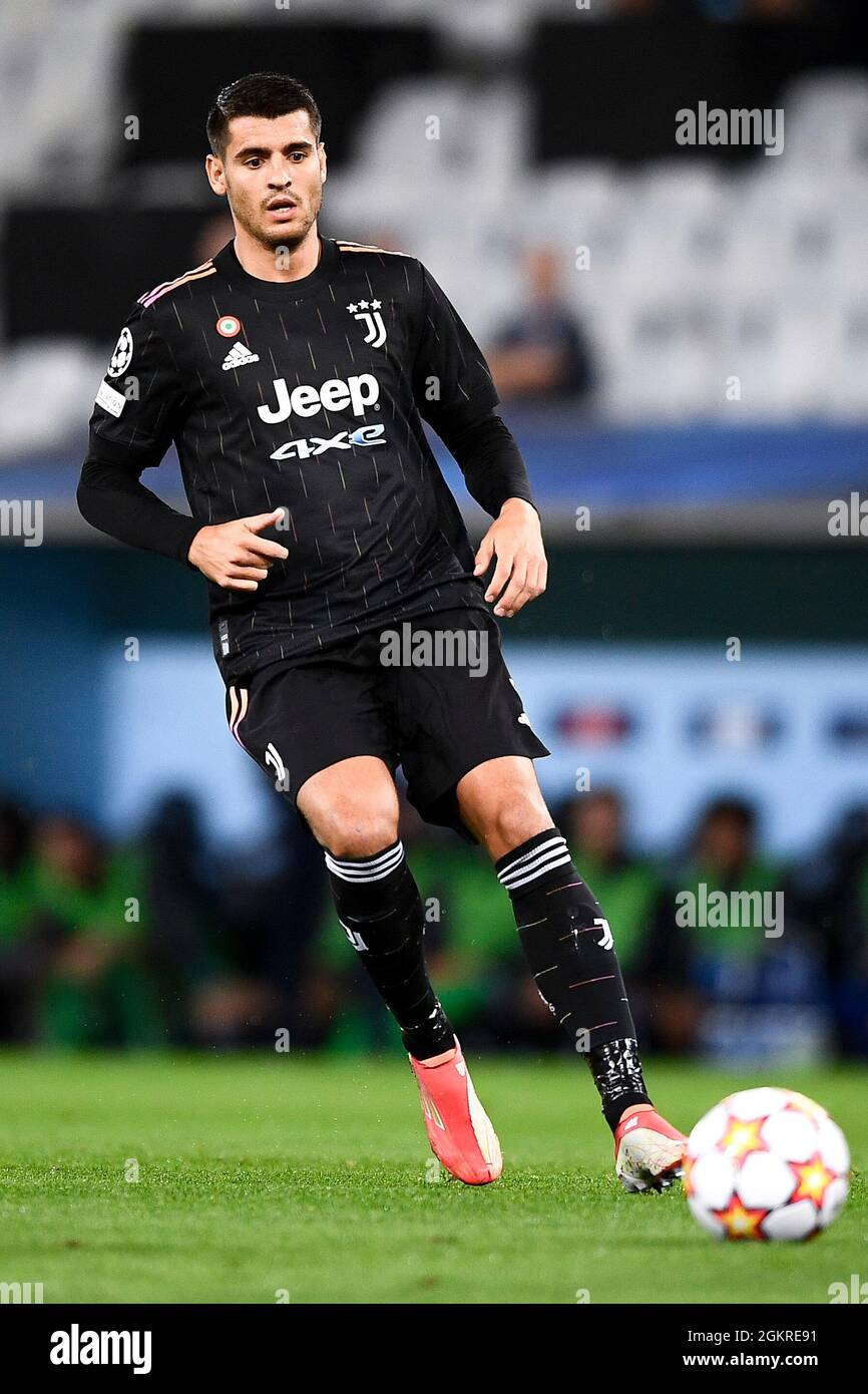 Malmö, Suède. 14 septembre 2021. Alvaro Morata du Juventus FC en action lors du match de football de la Ligue des champions de l'UEFA entre Malmo FF et Juventus FC. Credit: Nicolò Campo/Alay Live News Banque D'Images