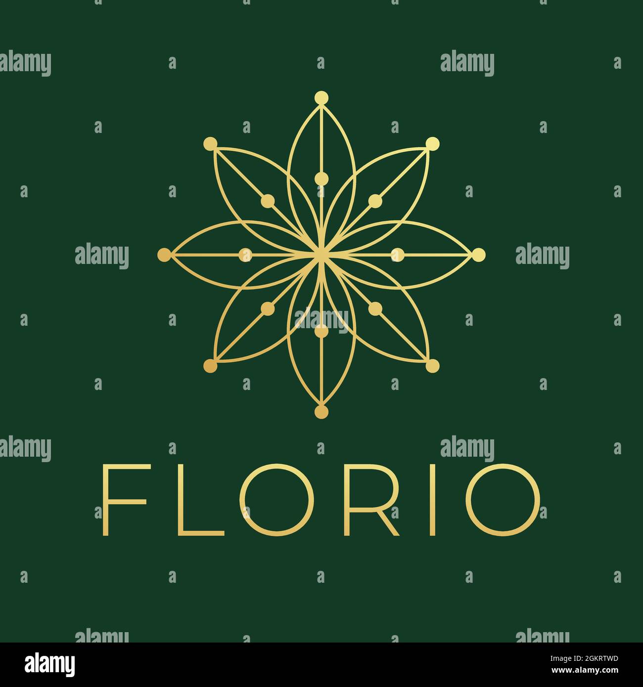 Modèle vectoriel de logo de fleur linéaire. Logo floral abstrait pour salon de beauté, cosmétiques, spa. Illustration de Vecteur