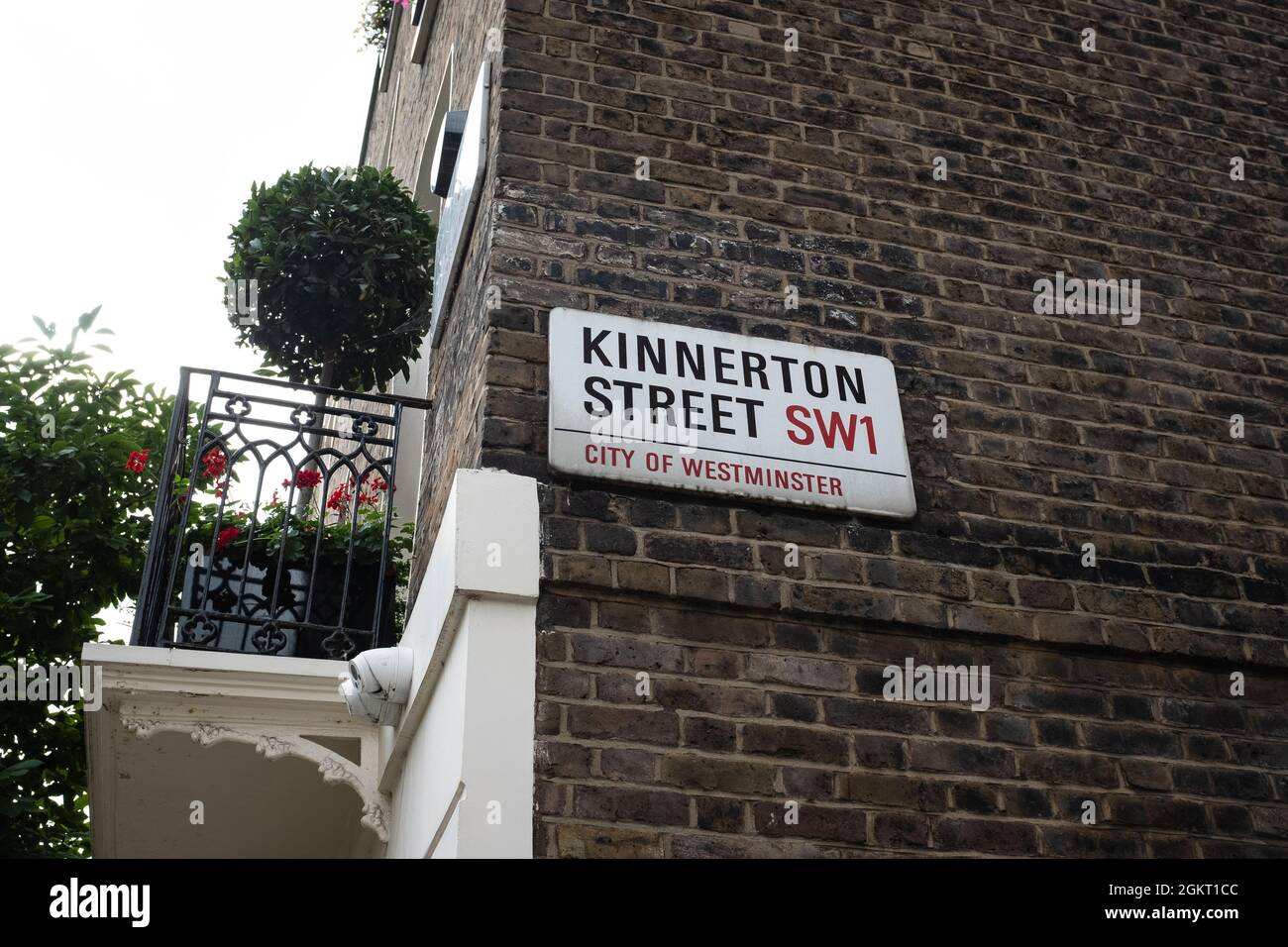 Kinnerton Street à Belgravia, Knightsbridge, Londres, où Ghislaine Maxwell possédait une maison. Banque D'Images