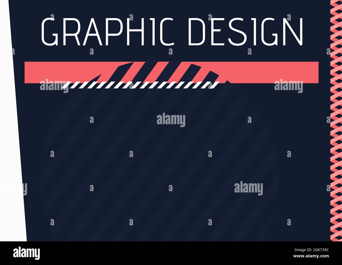 Texte de conception graphique sur des formes abstraites et des rayures sur fond bleu Banque D'Images