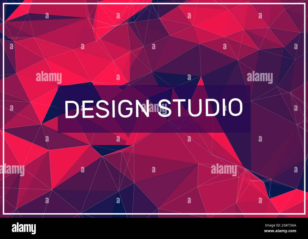 Design studio text over Red 3d effet de texture géométrique sur fond noir Banque D'Images