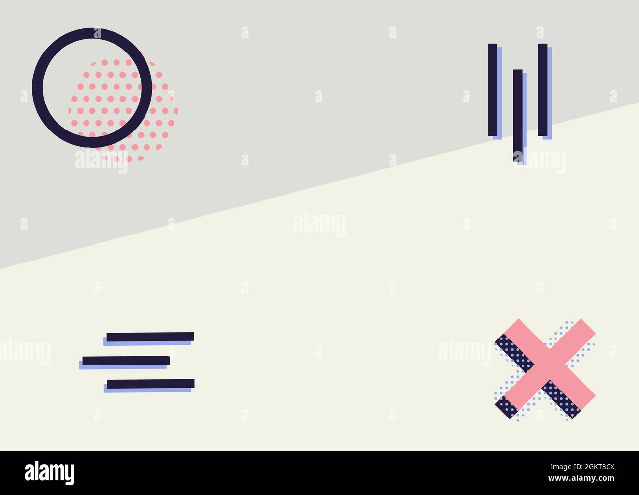 Image générée numériquement de formes abstraites sur un arrière-plan gris bicolore Banque D'Images