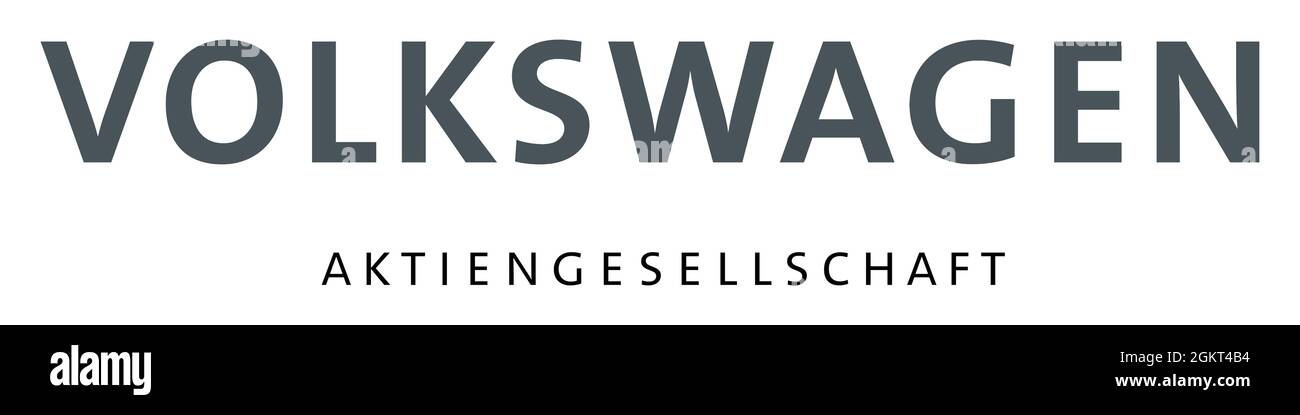 Logo de la société automobile allemande Volkswagen VW basée à Wolfsburg - Allemagne. Banque D'Images