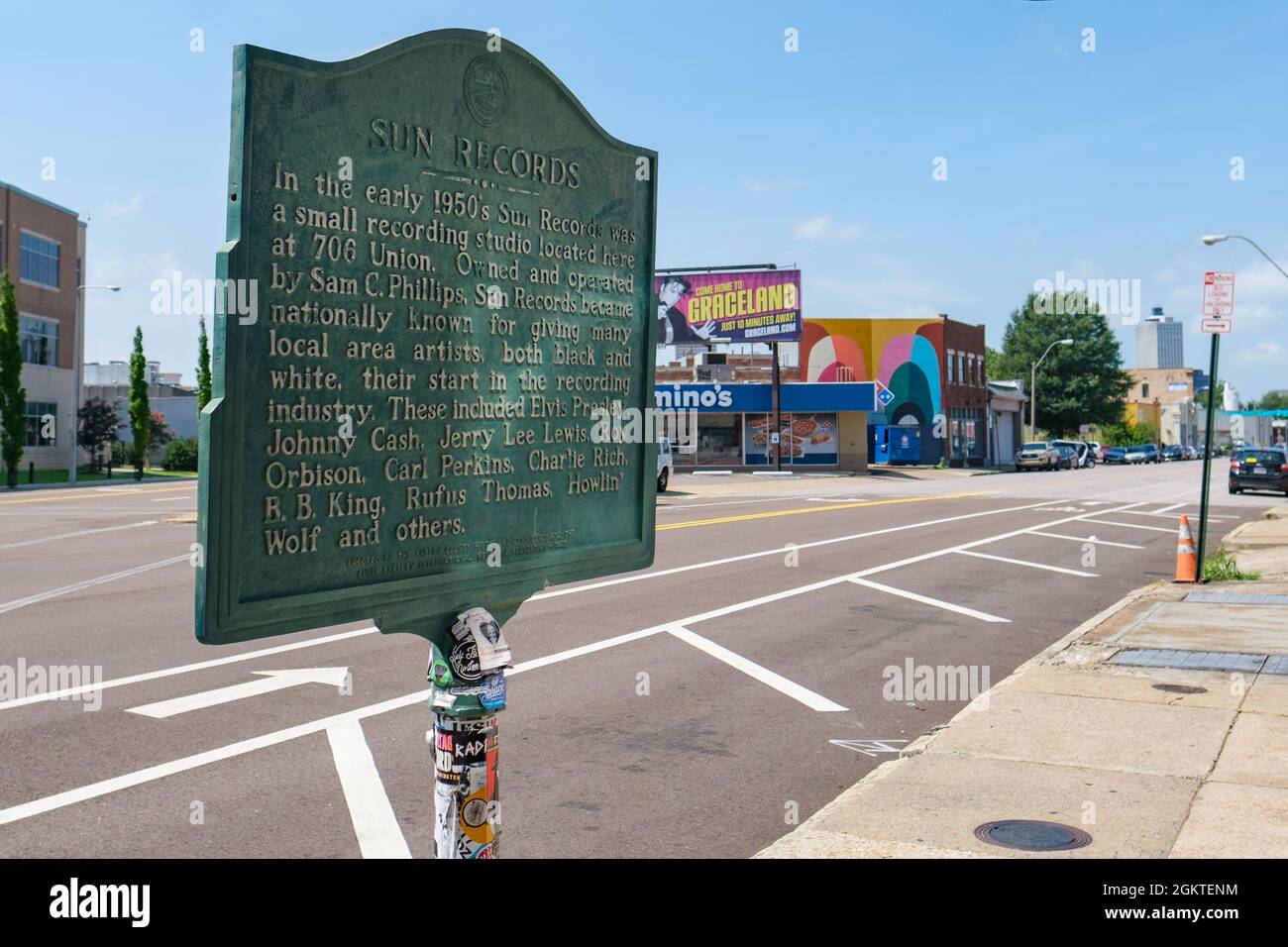 MEMPHIS, TN, États-Unis - 1er SEPTEMBRE 2021 : marqueur historique Sun Records sur Union Avenue Banque D'Images