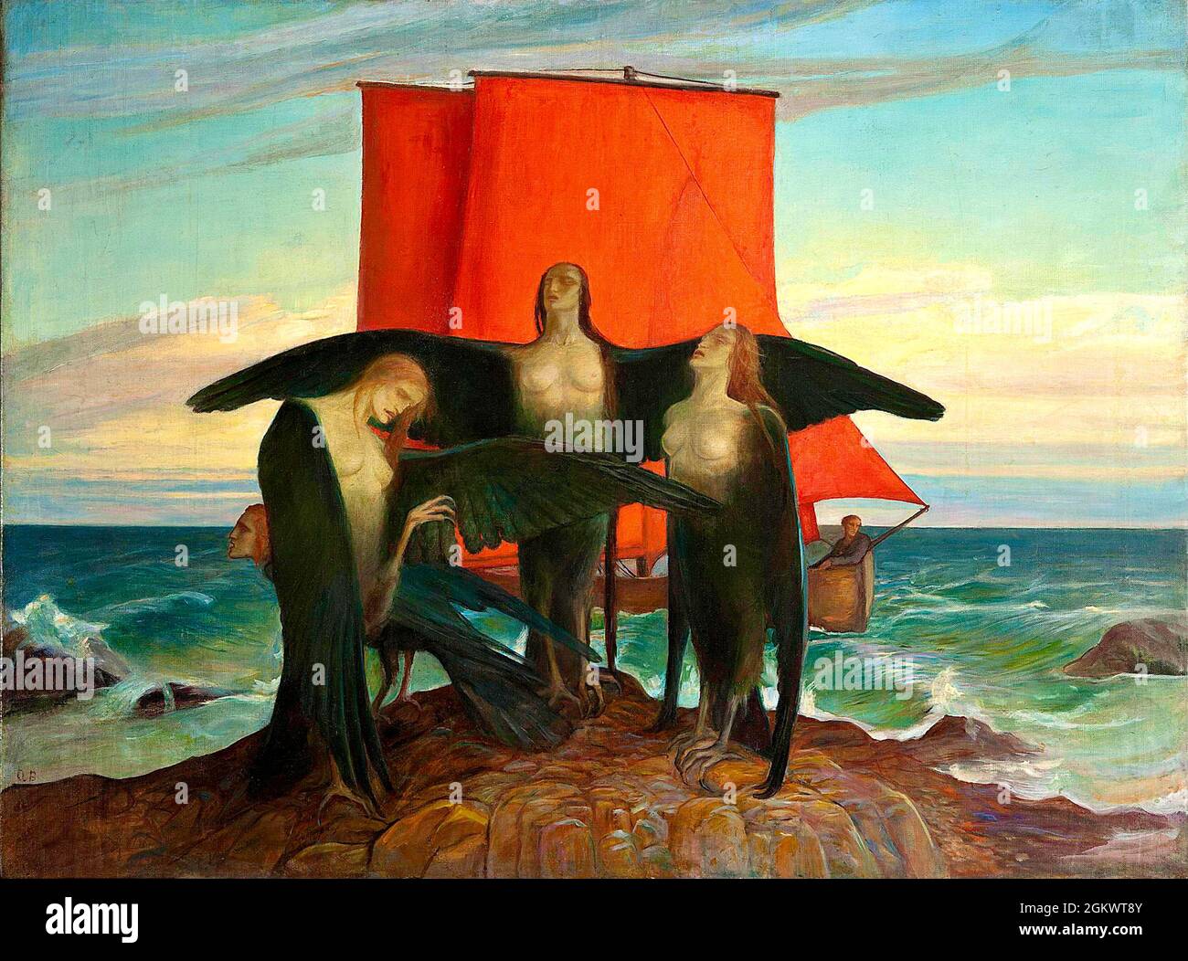 Anna Berent - scène symbolique au bord de la mer Banque D'Images