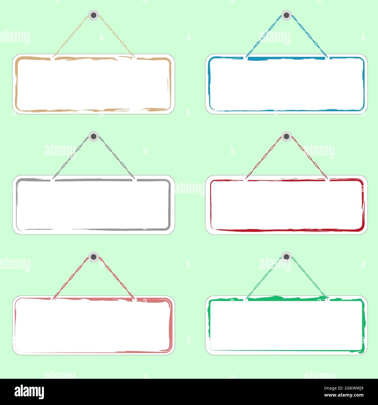 Table vide, tableau, affiche, modèle plat, illustration de stock vierge, six modèles Illustration de Vecteur