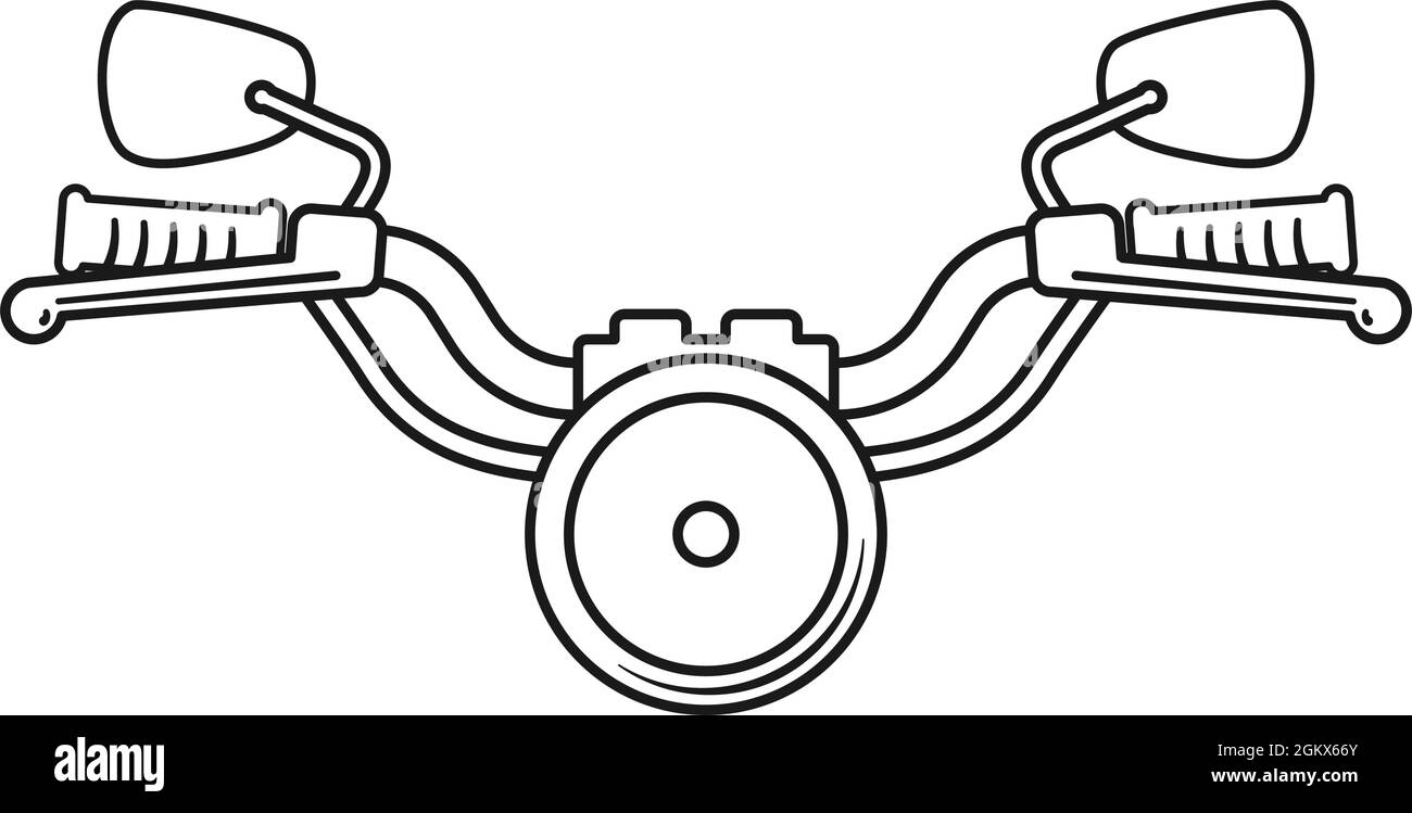 Guidon de moto ou de moto à l'avant avec phare dans Vector Illustration de Vecteur
