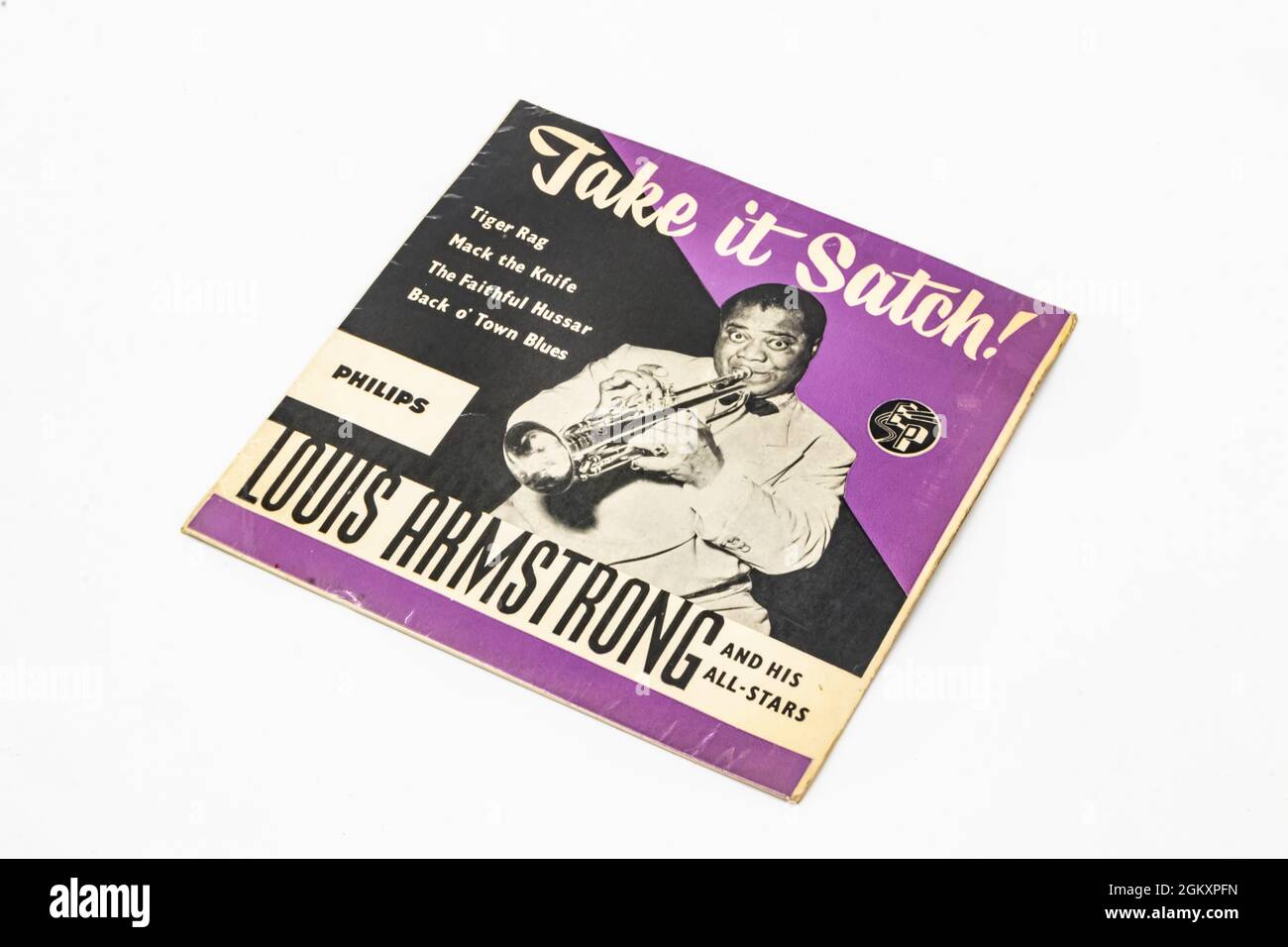mack le couteau 7 pouces pochette photo unique 45rpm disque par Louis Armstrong Banque D'Images