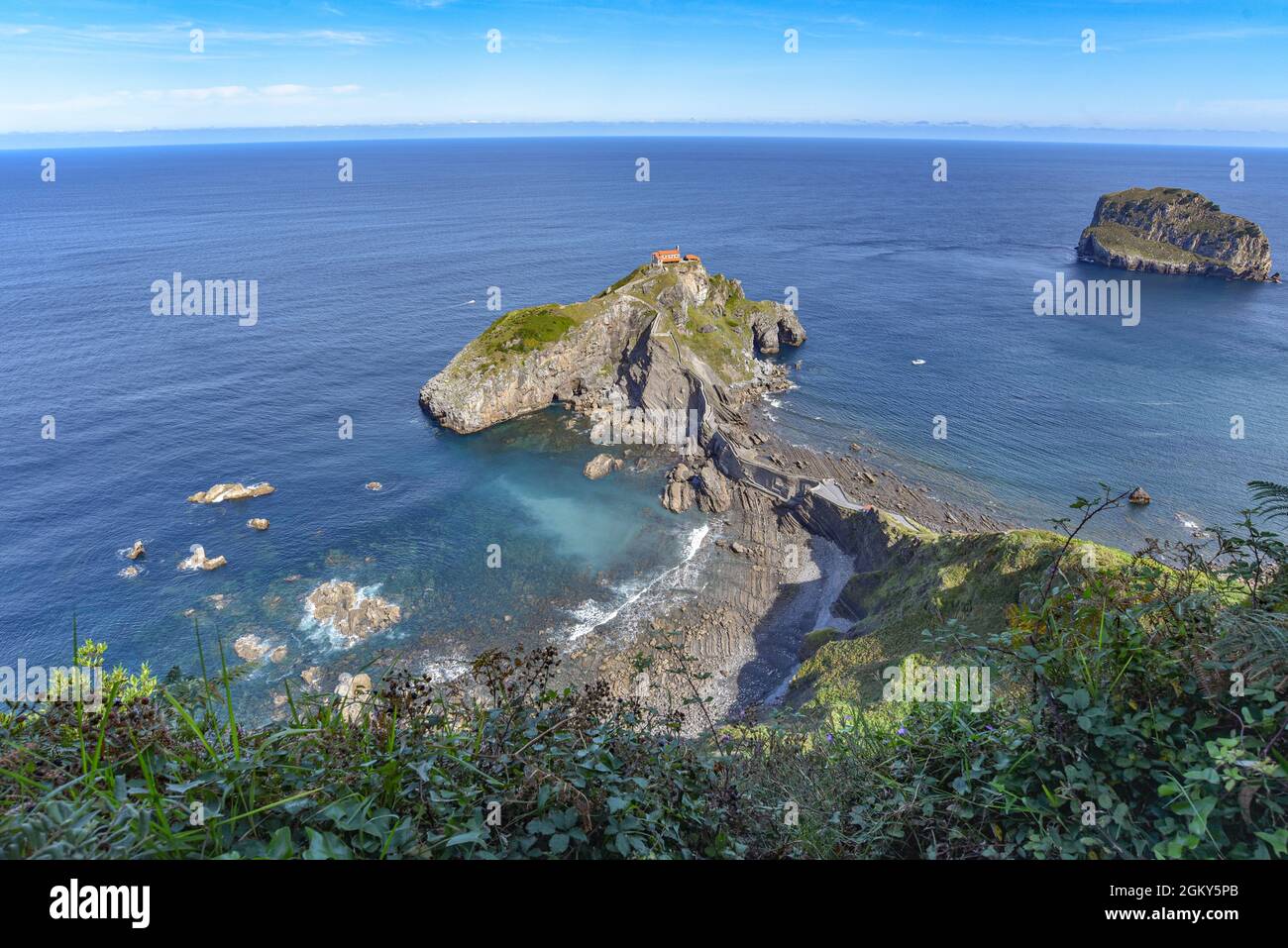 Ermitage et église de San Juan de Gaztelugatxe sur la côte basque près de Bermeo, Bilbao, Espagne Banque D'Images