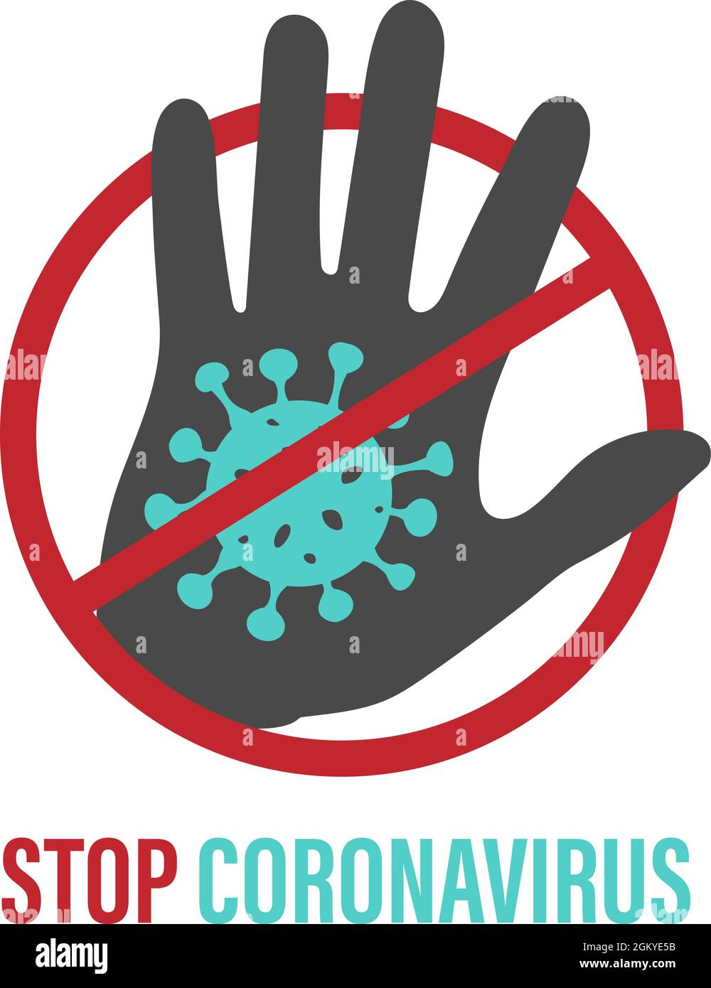 Symbole du coronavirus danger, Covid-19. Illustration du vecteur d'avertissement d'arrêt de virus. Illustration de Vecteur