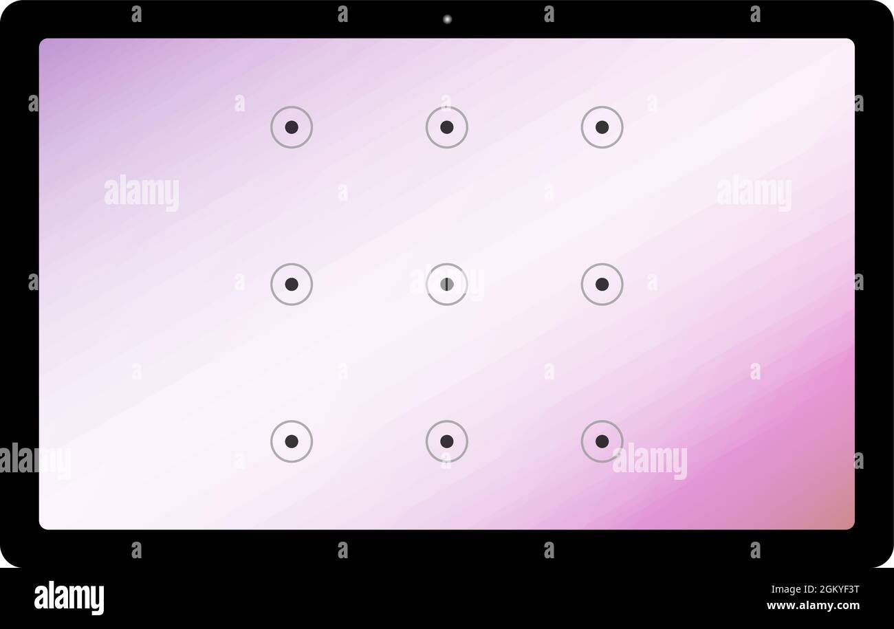 Comment Retrouver Le Schéma De Verrouillage D une Tablette Polaroid Fonctionnement du schéma de sécurité de la tablette, déverrouillage, verrouillage, saisie du code PIN, garde déposée, illustration de la sécurité de la tablette Image Vectorielle Stock - Alamy