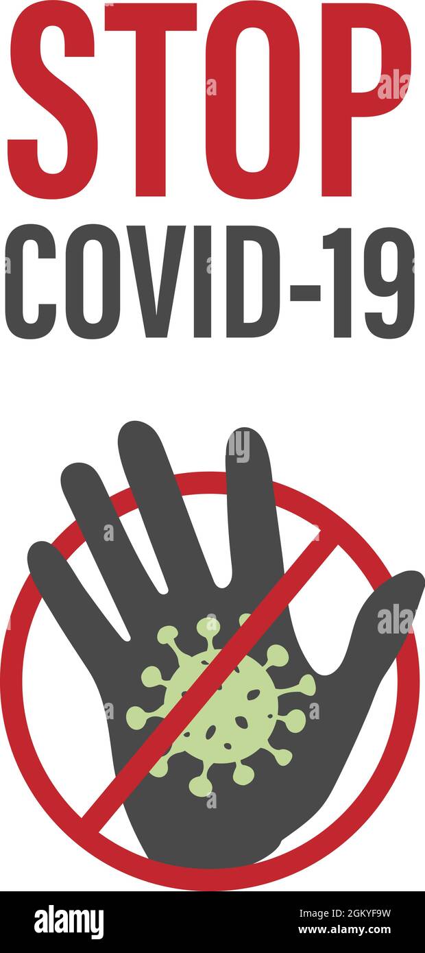 Symbole du coronavirus danger, Covid-19. Illustration du vecteur d'avertissement d'arrêt de virus. Illustration de Vecteur