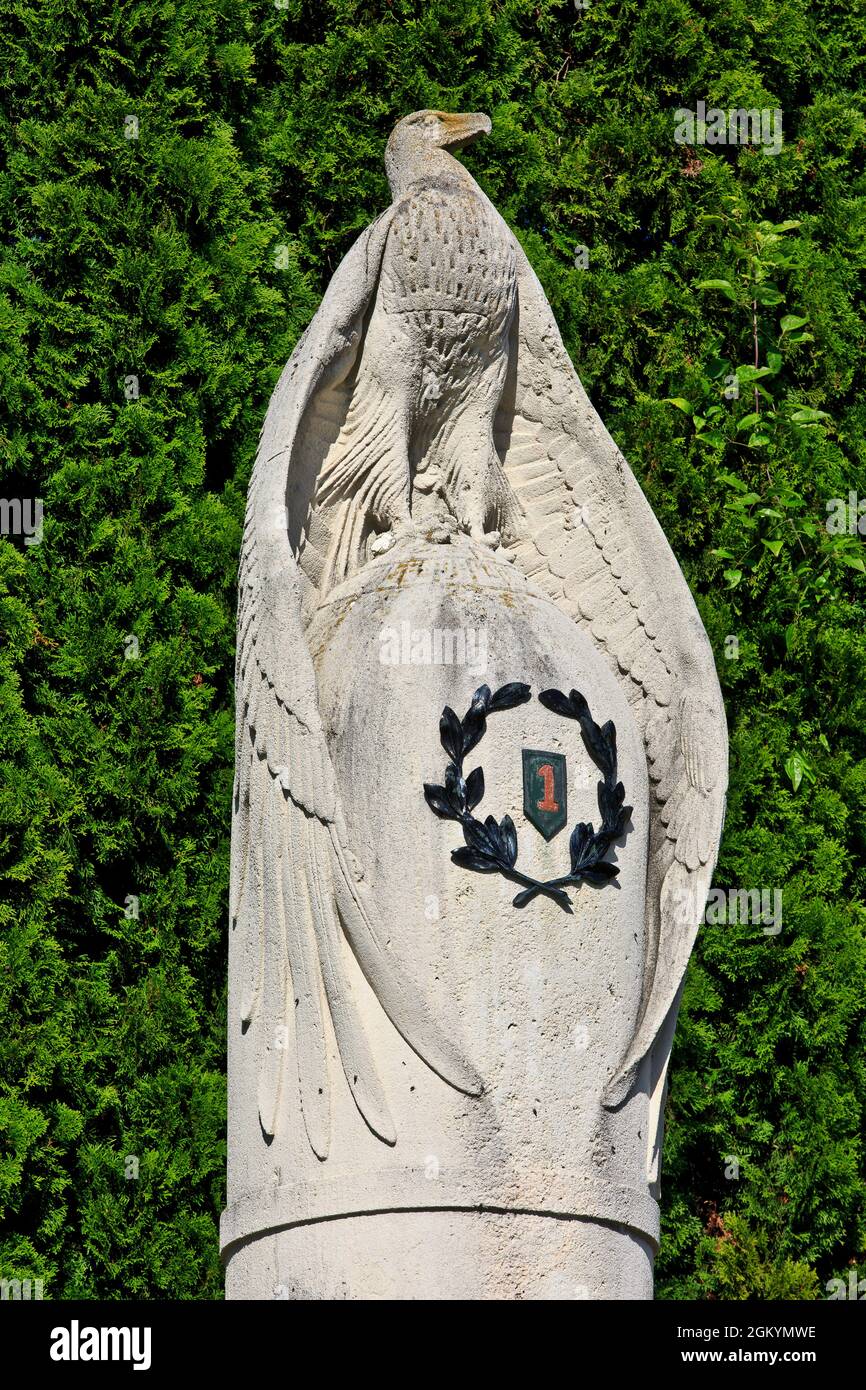 Le Mémorial de la 1re Division Meuse Argonne (18 au 21 juillet 1918) à Saint-Juvin (Ardennes), France Banque D'Images