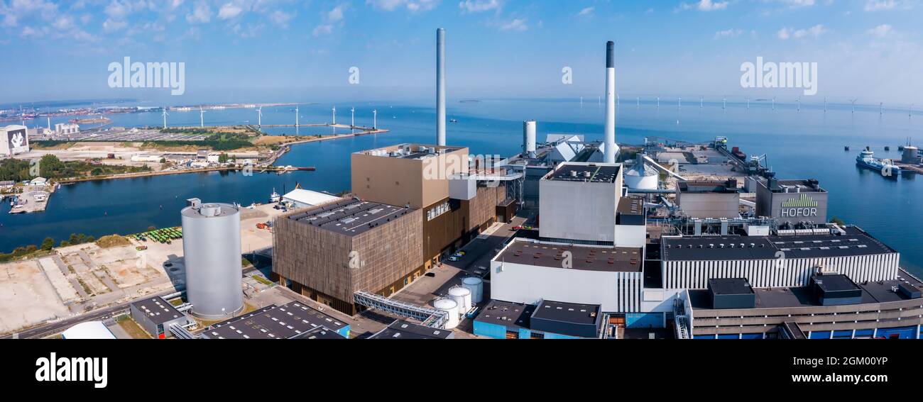 Vue aérienne de la centrale électrique ECO ESG verte. Banque D'Images