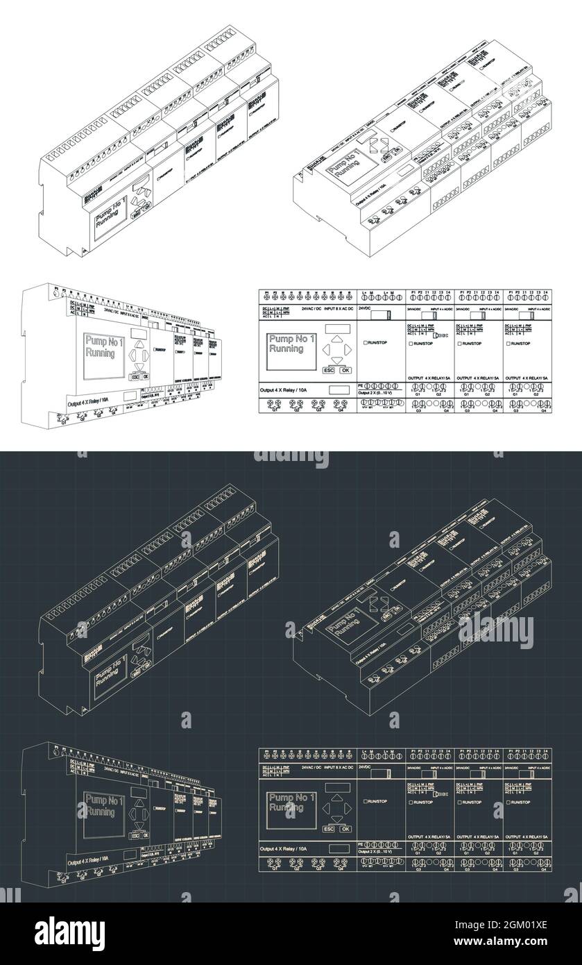 Illustration vectorielle stylisée de modèles de système de relais intelligent Illustration de Vecteur