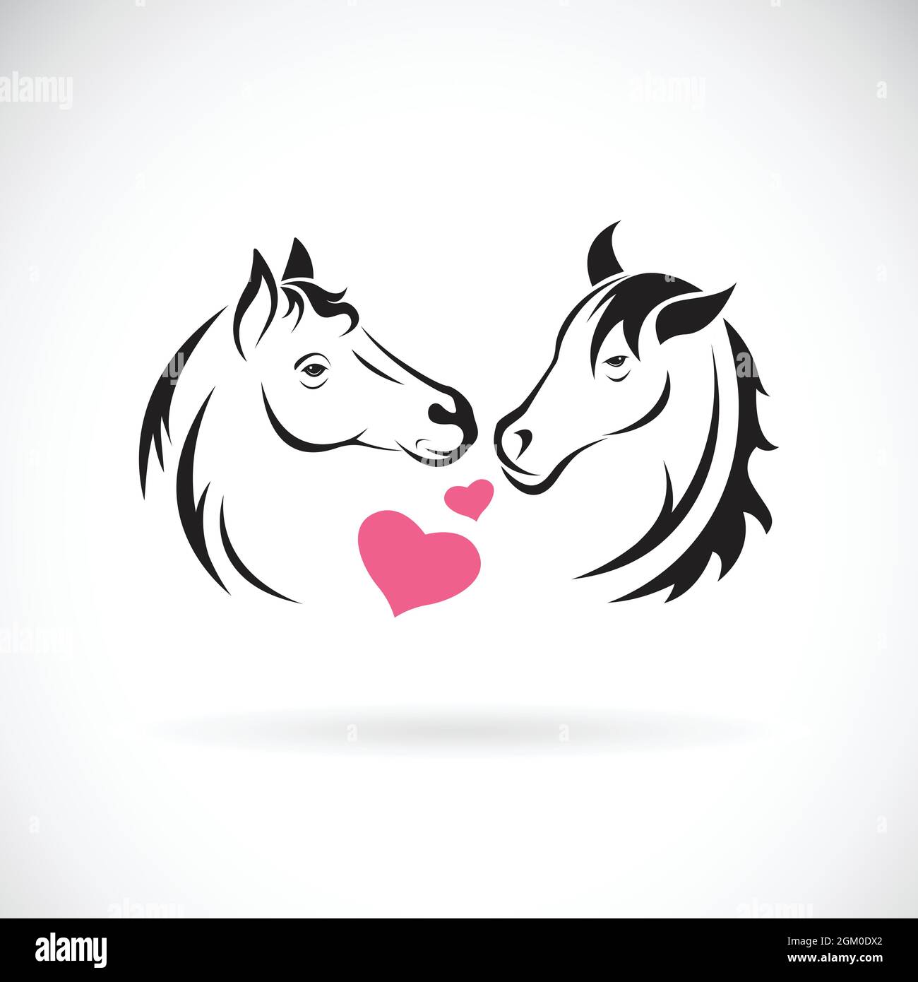 vecteur-de-deux-chevaux-et-coeur-sur-fond-blanc-animaux-sauvages-logo
