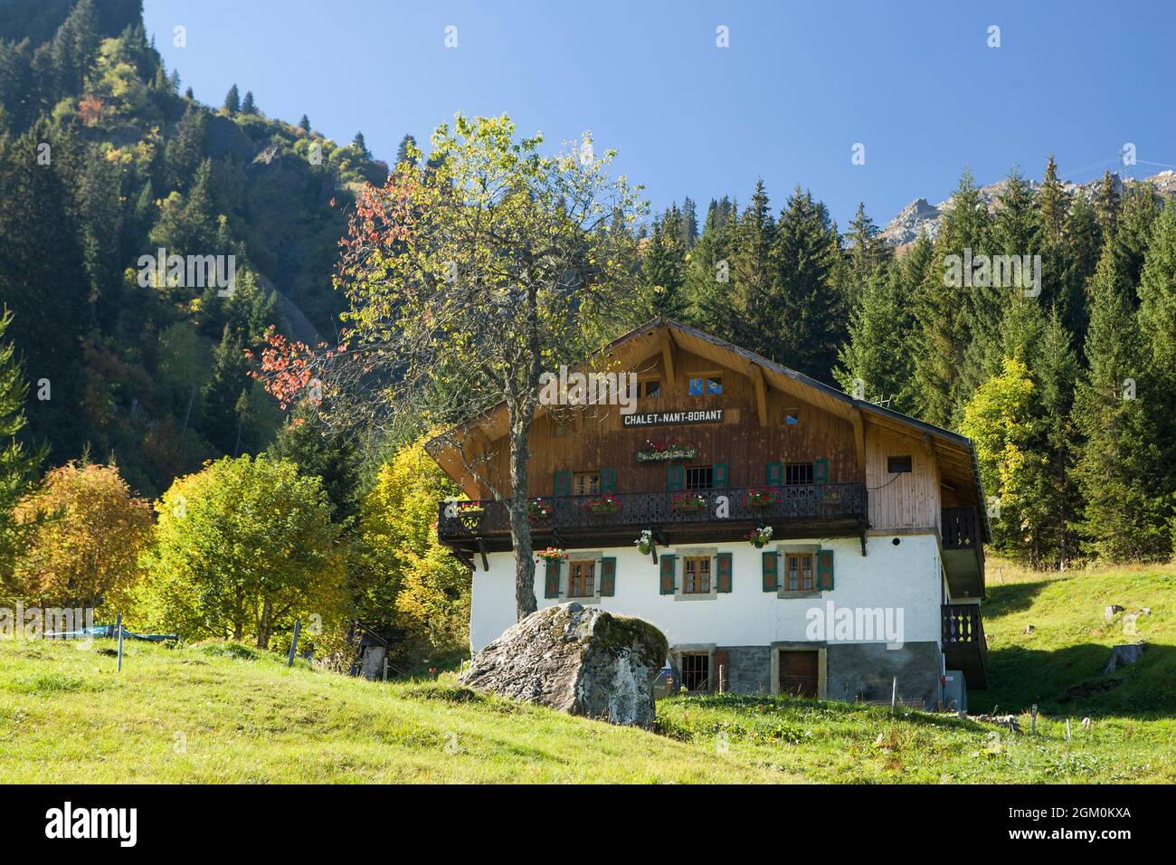 FRANCE HAUTE-SAVOIE (74) LES CONTAMINES-MONTJOIE, REFUGE DE NANT BORRANT Banque D'Images