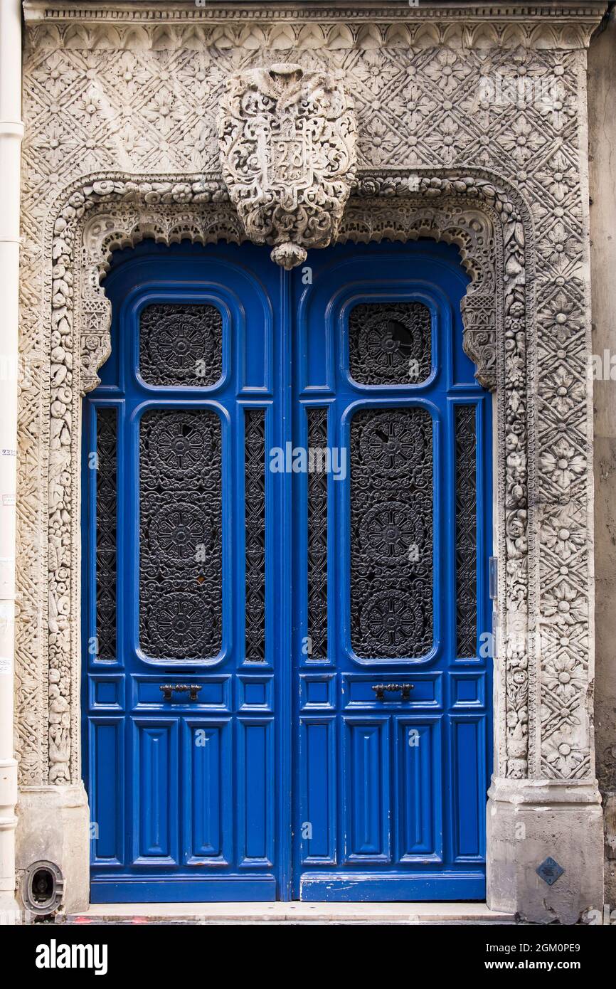 FRANCE PARIS (75) 1ER ARRONDISSEMENT, PORTE RUE RICHELIEU Banque D'Images