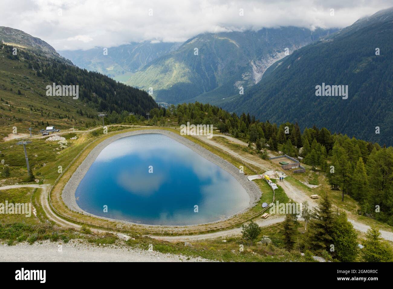 FRANCE HAUTE-SAVOIE (74) CHAMONIX, LE RÉSERVOIR DE FLEGERE HILL Banque D'Images