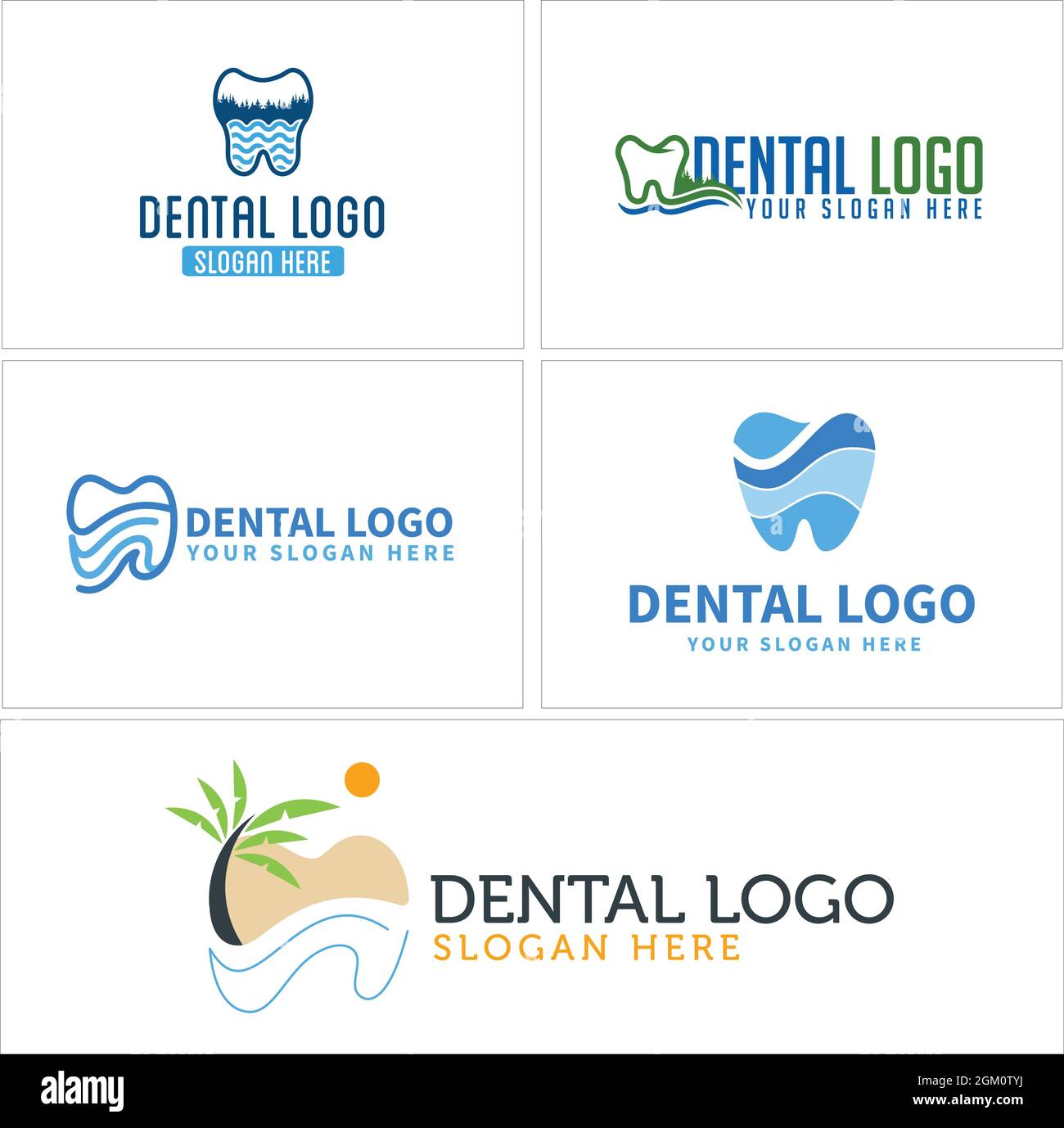 Clinique dentaire logo design dent abstrait dent linéaire dentiste Illustration de Vecteur
