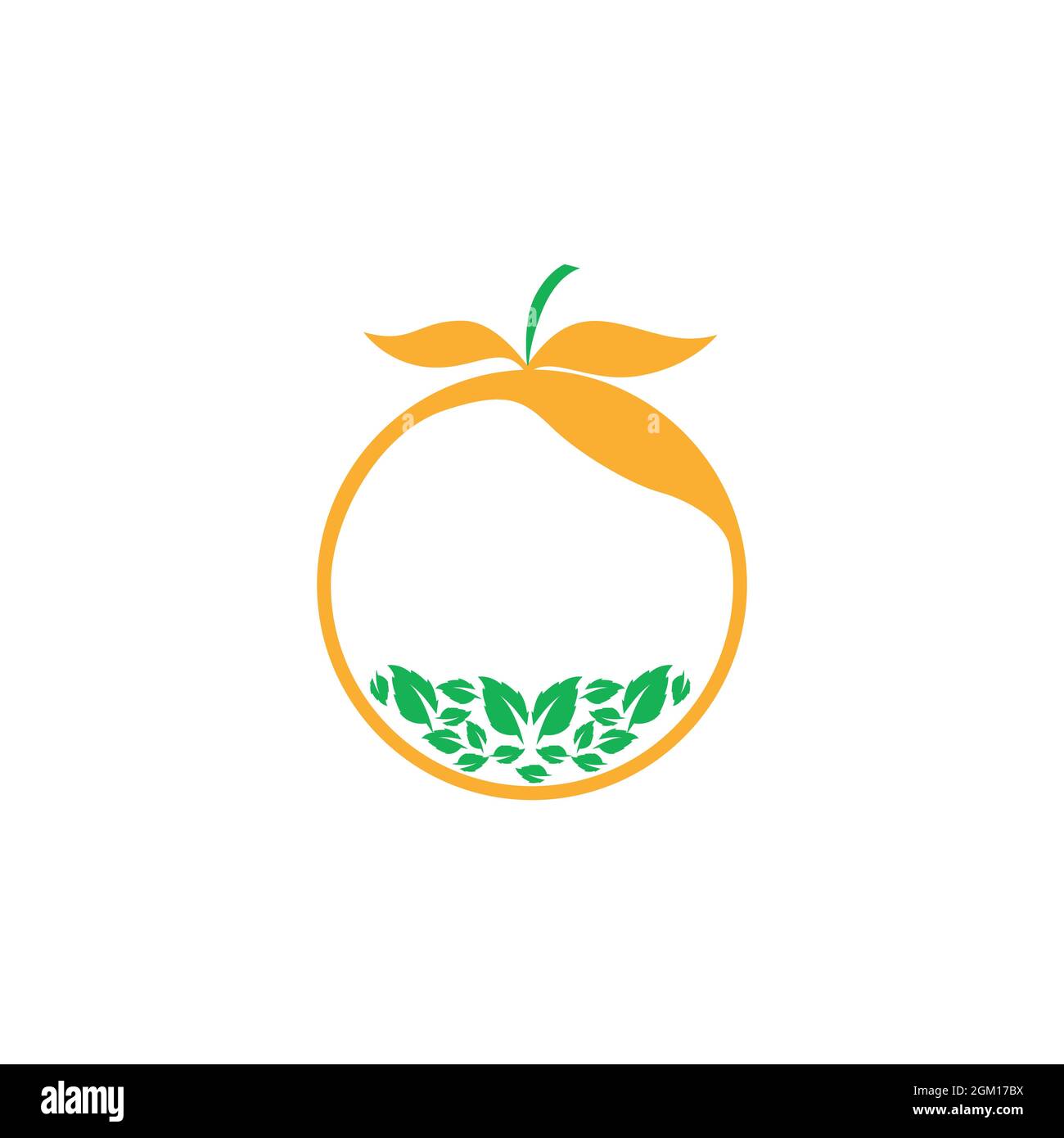 abstrait orange feuilles logo icône plat concept vectoriel graphique conception Illustration de Vecteur