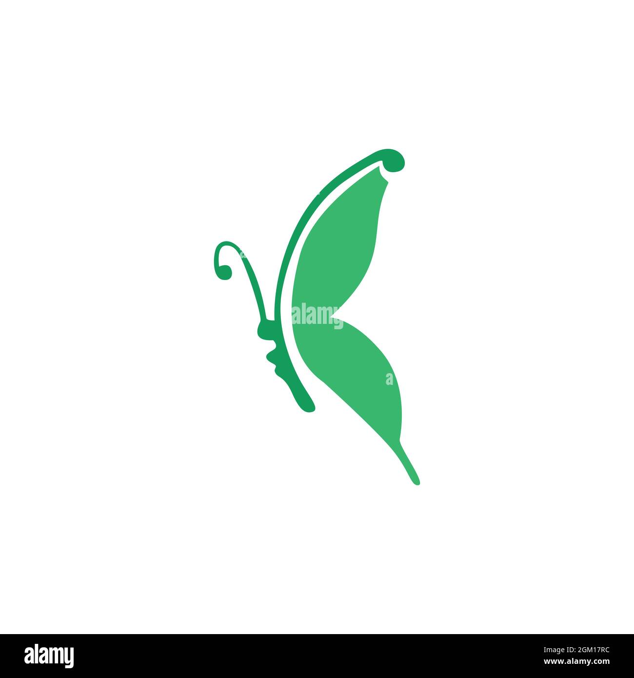 élégant papillon lettre y vert logo icône plate concept vectoriel graphique Illustration de Vecteur